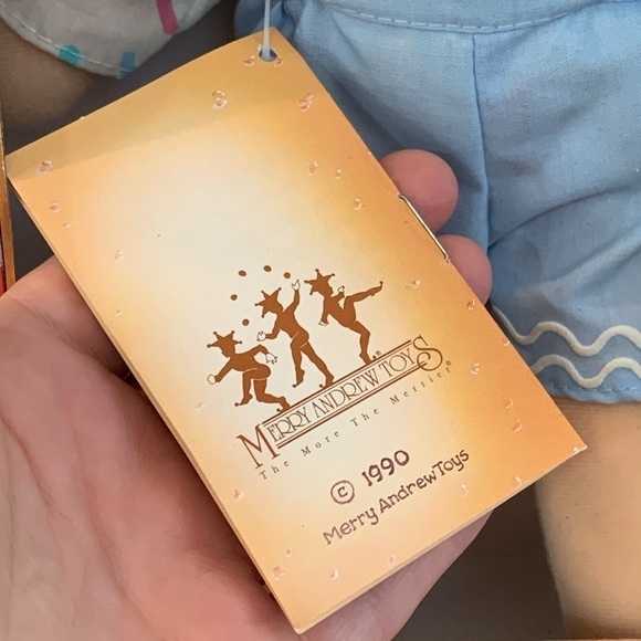 1990 NIB Vintage Deadstock Merry Andrew Cloth Plush Renee Graef Shoebox Rag Doll - Picture 5 of 11